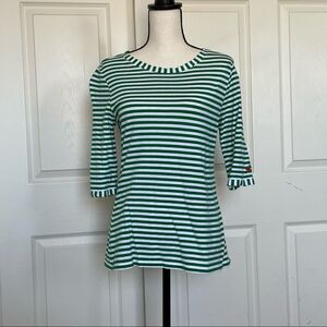Luella for Target Green & White Striped T-shirt with Embroidered Cherry, Large